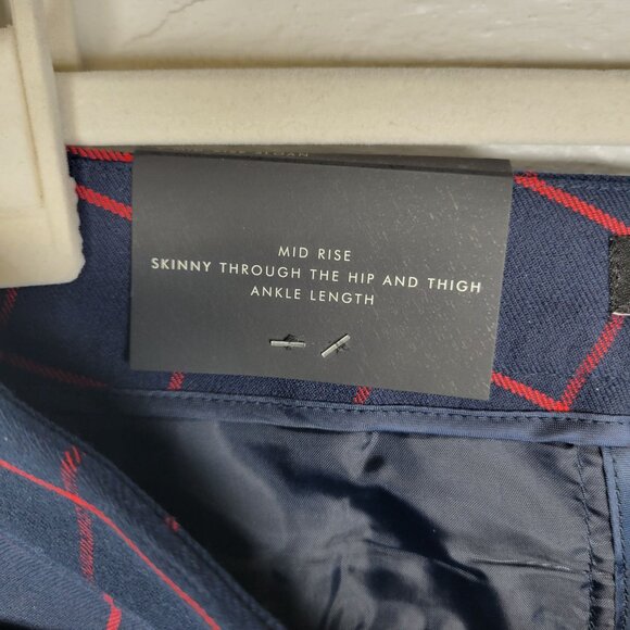 Banana Republic Women's Size 2 Ankle Pants Sloan Slimming Mid Rise Blue Red - Picture 4 of 6
